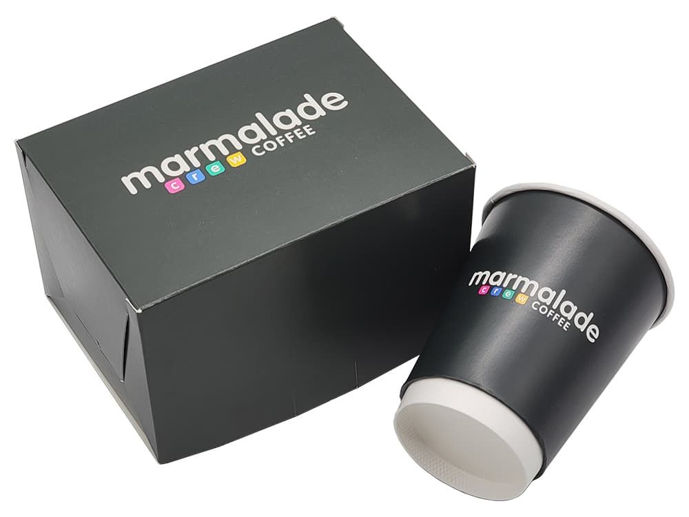 Комплект: упаковка на вынос + бумажные стаканчики для кафе Marmalade